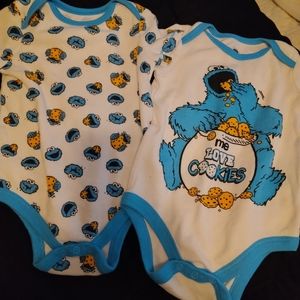 2 Cookie Monster Onesies